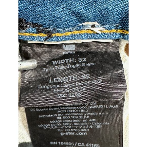 G-Star Raw Jeans Mens 32x32 3301 Straight Medium Wash Denim Stretch Button Fly - Picture 10 of 16